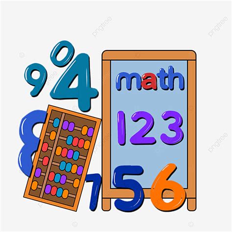 Math Blackboard Clipart Transparent PNG Hd, Math Clipart Cartoon Style Numbers Blackboard Abacus ...