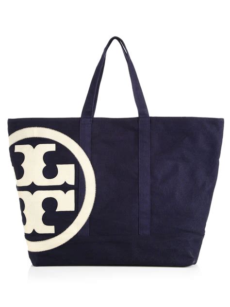 Lyst - Tory Burch Beach Zip Canvas Tote in Blue