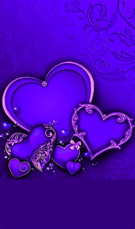 Blue And Purple Hearts Wallpaper