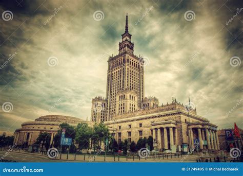 The Palace of Culture and Science, Warsaw, Poland. Retro Stock Image ...