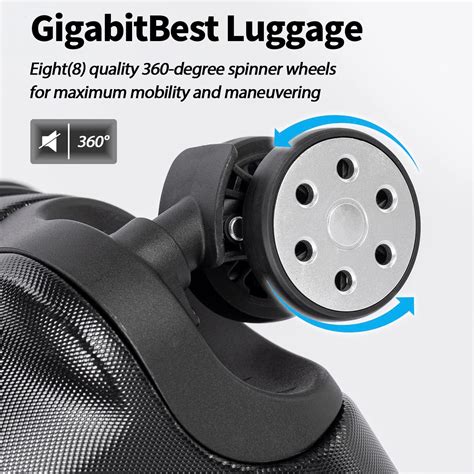 Review GigabitBest 24 Inch Carry On Luggage with Wheels PC+ABS Hardside ...