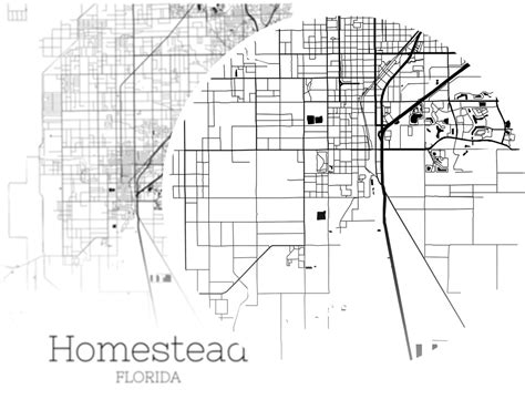 Homestead Map INSTANT DOWNLOAD Homestead Florida City Map | Etsy