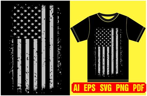 Black and White American Flag T-shirt Graphic by sadequl56 · Creative Fabrica