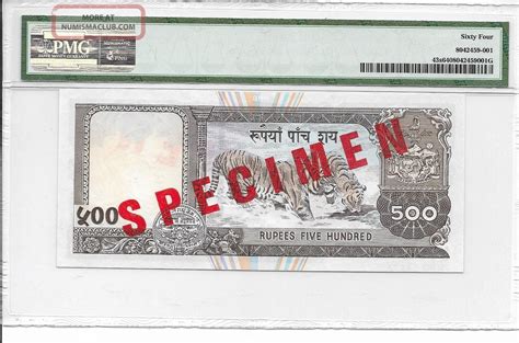 Nepal, Central Bank - 500 Rupees, Nd (2000). Specimen. Pmg 64.