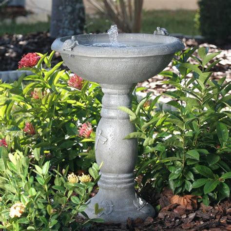 Outdoor Country Garden Bird Bath with Solar Fountain - 20622R01