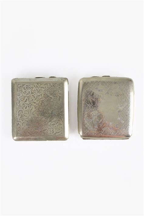 Decorative Silver Plated Cigarette Case – Number Eight Prop Hire Company