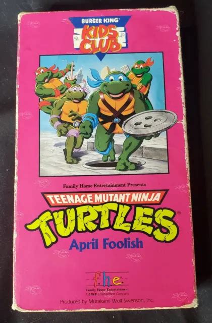 TEENAGE MUTANT NINJA Turtles April Foolish Burger King Kids Club (VHS, 1990) FHE $7.99 - PicClick