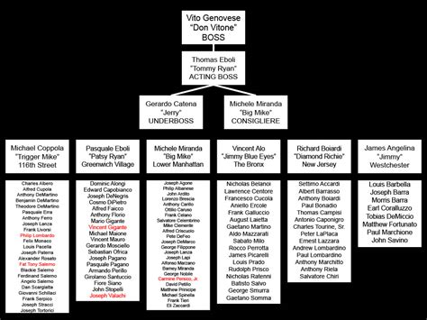 Genovese crime family chart, 1963 [OC] : r/Mafia