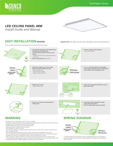 LED Ceiling Panel 40W Installation Guide and Manual - Easy Installation