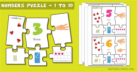 Math Puzzle Worksheets For Kids / Preschool Math Activities for Kids ...