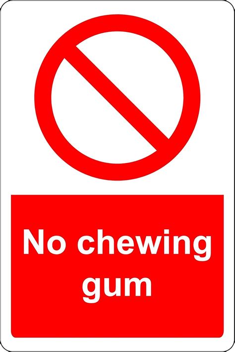 Hinweisschild "No Chewing Gum", selbstklebend, 200 mm x 150 mm : Amazon ...