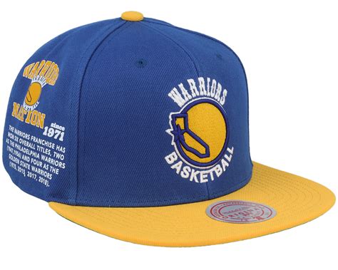 Golden State Warriors Team Origins Blue/Yellow Snapback - Mitchell ...