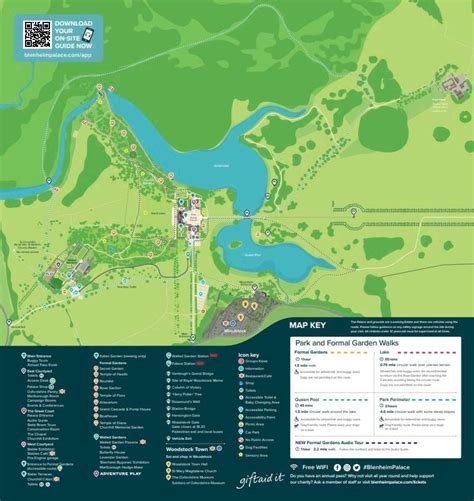 Map of Blenheim Palace Park & Formal Gardens | Walks around Blenheim