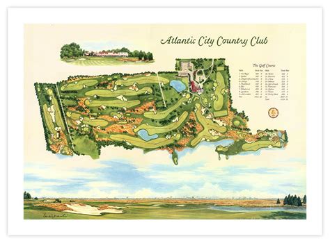 atlantic city country club, lee wybranski, print golf club, Atlantic, course map