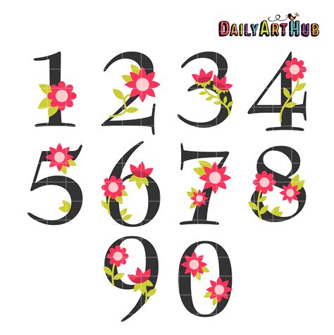 Flower Numbers Clip Art Set – Daily Art Hub – Free Clip Art Everyday