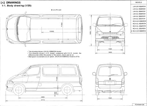 Dimensions of toyota hiace van