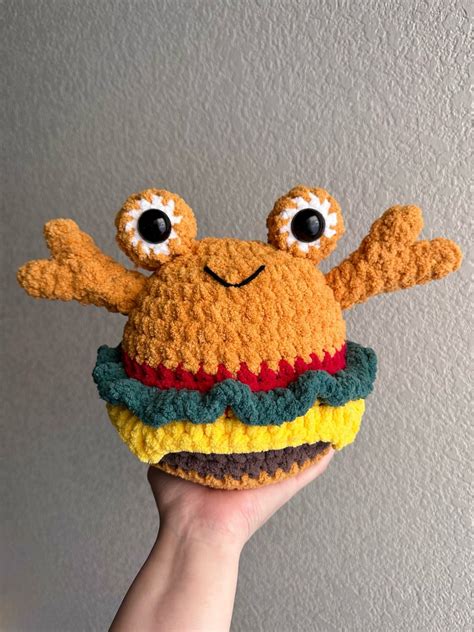 Krabby Patty Crochet Plushie - Etsy