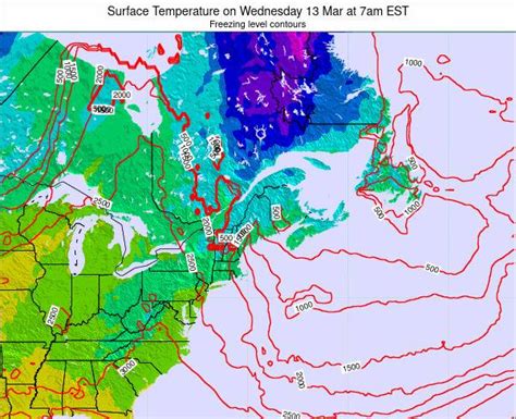 New-Hampshire Surface Temperature on Friday 12 Mar at 1pm EST