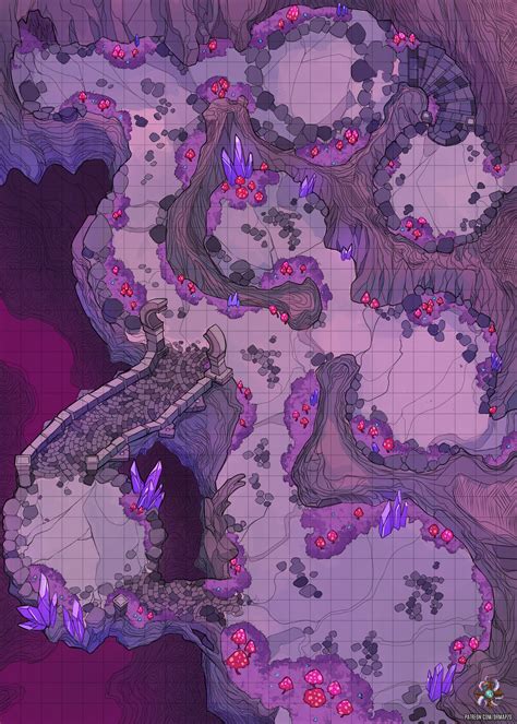 Mushroom Cave Battle Map 25x35 : r/Roll20