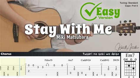 Stay With Me - Miki Matsubara | Fingerstyle Guitar | TAB + Chords + Lyrics Acordes - Chordify