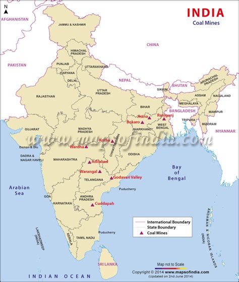 Coal Mines Map, Coal Mines Map of India