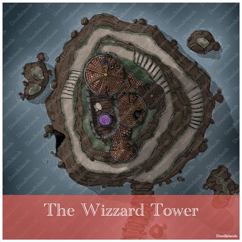 Wizard Tower Map for D&D and TTRPG Adventures | Isolated Island ...