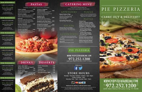 Pie Pizzeria menu in Irving, Texas, USA