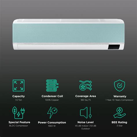 Buy SAMSUNG WindFree 5 in 1 Convertible 1.5 Ton 3 Star Inverter Split AC (2023 Model, Copper ...