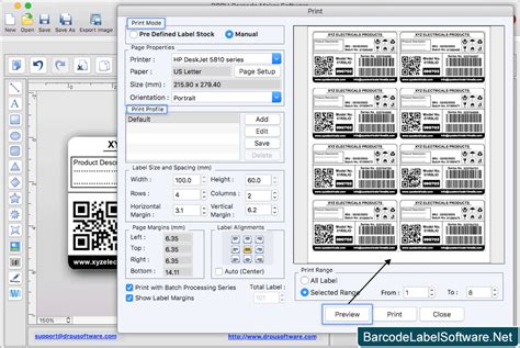 Screenshots of Barcode Label Software – Mac to learn steps how to create barcodes