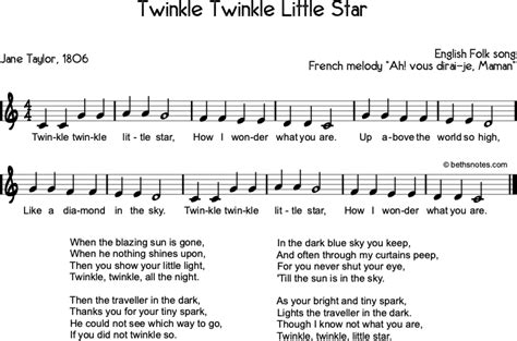 Twinkle Twinkle Little Star - Beth's Notes