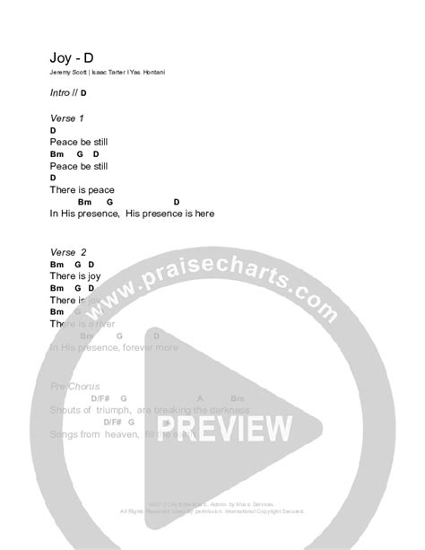 Joy Chords PDF (Bridgecity) - PraiseCharts