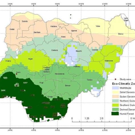 Map of Nigeria showing the various Eco-Climatic Zones. | Download Scientific Diagram