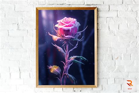 Whimsical Winter Pink Rose Wall Art By Mulew Art | TheHungryJPEG