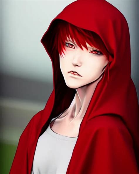 portrait Anime white woman with red hair; cloak with | Stable Diffusion ...