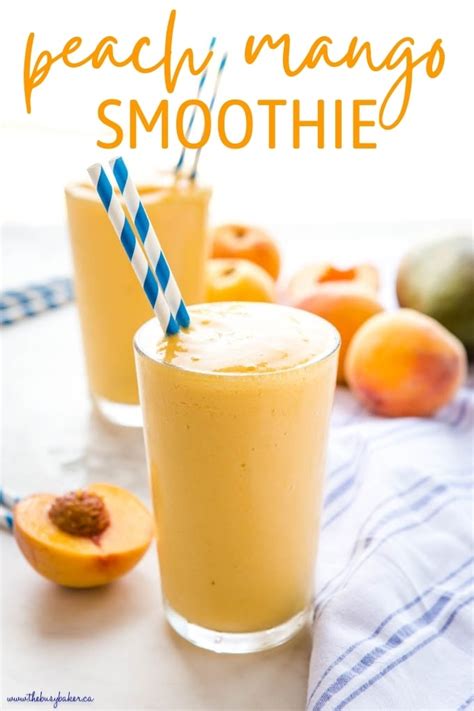 Peach Mango Smoothie {healthy & dairy-free} - The Busy Baker