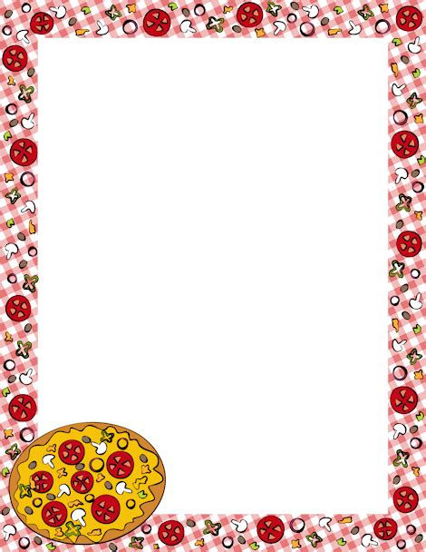 Pizza Border: Clip Art, Page Border, and Vector Graphics | Free printable invitations templates ...