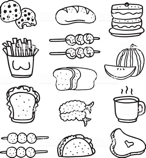 Doodle Of Food Set Hand Draw - Arte Vetorial De Stock E Mais Imagens ...