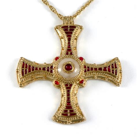 Gold and Enamel Saxon Cross Pendant - Etsy