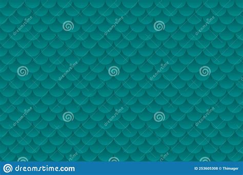 Teal Green Fish Scales Repat Pattern Background Stock Illustration - Illustration of cell, color ...