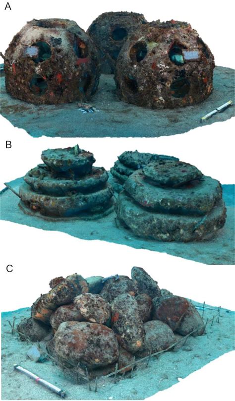 Three different artificial reef design plots which were compared in... | Download Scientific Diagram