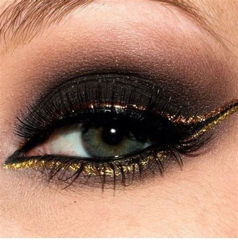 makeupbag | Gold eyeliner, Gold glitter eyeliner, Dramatic eye makeup