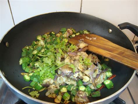 Cooking Delights: Eggplant with okra