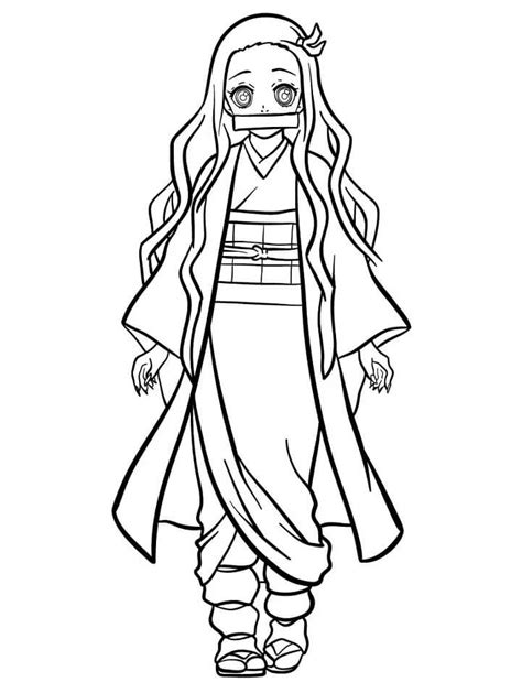 Download or print this amazing coloring page: Nezuko Kamado Demon ...