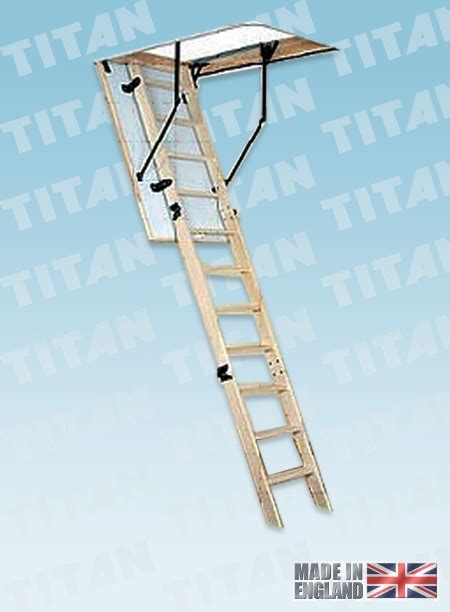 3 SECTION WOODEN LOFT LADDER - Titan Ladders