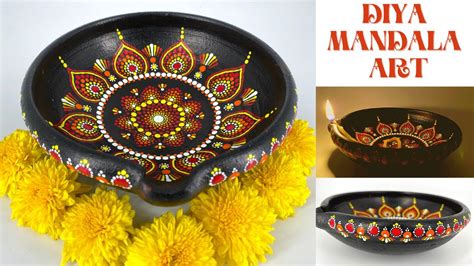 Diwali diya decoration| diya decoration| diya painting using dot ...