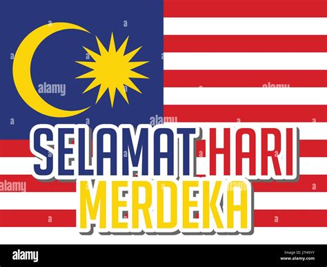 Simple Selamat Hari Merdeka Text With Malaysia Flag Stock Vector Image ...