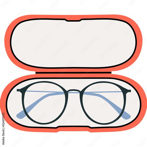 Fancy glasses with colored frames in a case for logos, stickers, icons ...