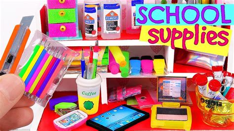 7 DIY Miniature School Supplies - YouTube