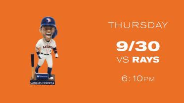 September 30, 2021 Houston Astros - Carlos Correa HR Scream Bobblehead - Stadium Giveaway Exchange