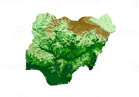 Nigeria Topographic Map 3d realistic map Color 3d illustration 29227692 PNG